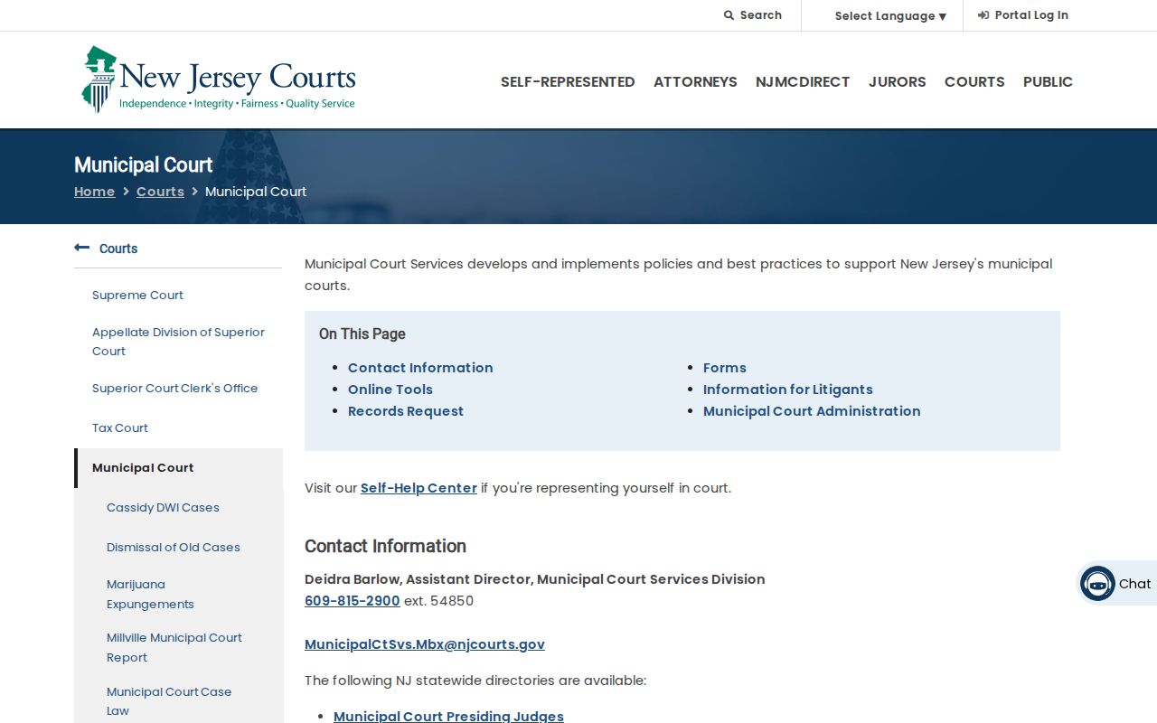 New Jersey municipal court information for Atlantic County complaint records