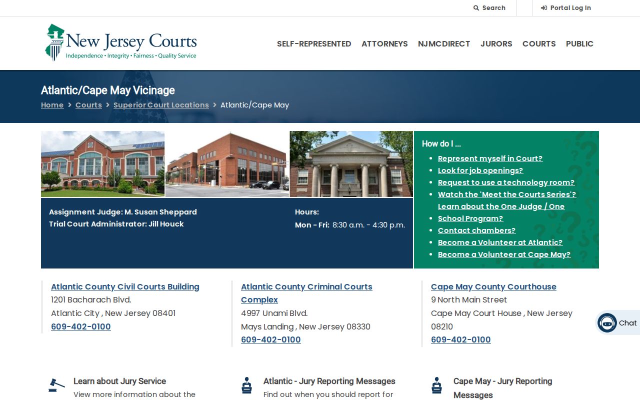 Atlantic County criminal history court offices in the Atlantic Cape May Vicinage