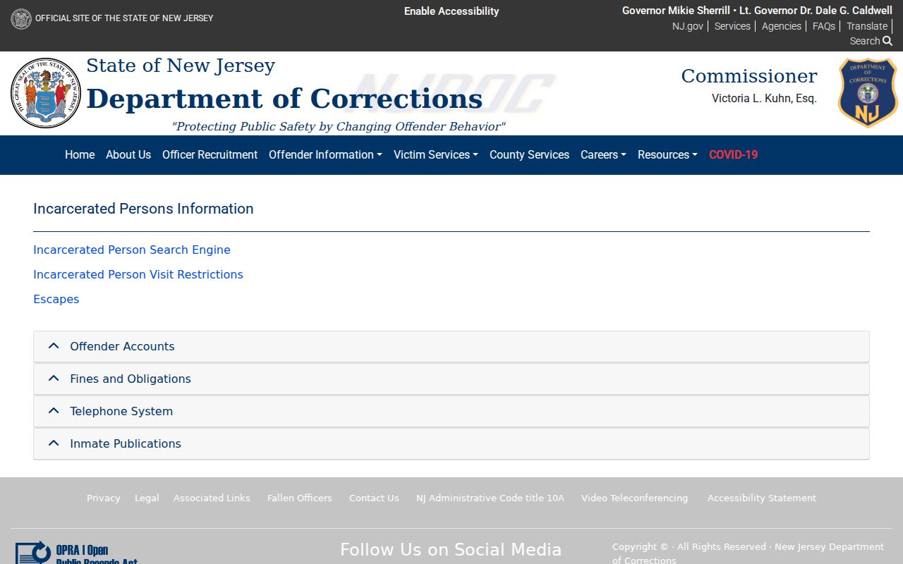 Atlantic County criminal history and New Jersey state offender information